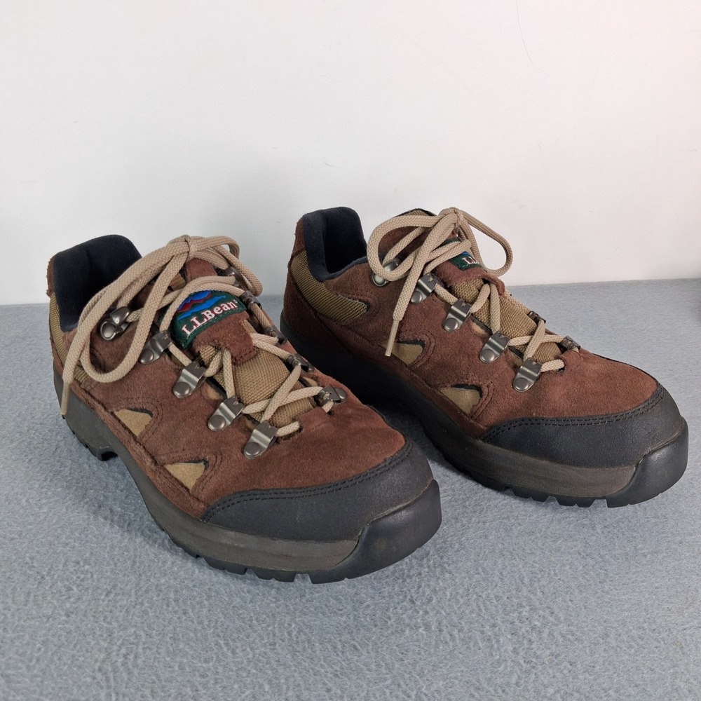 LL Bean Waterproof Hiking Shoes Brown Suede Women's Size 8 Medium